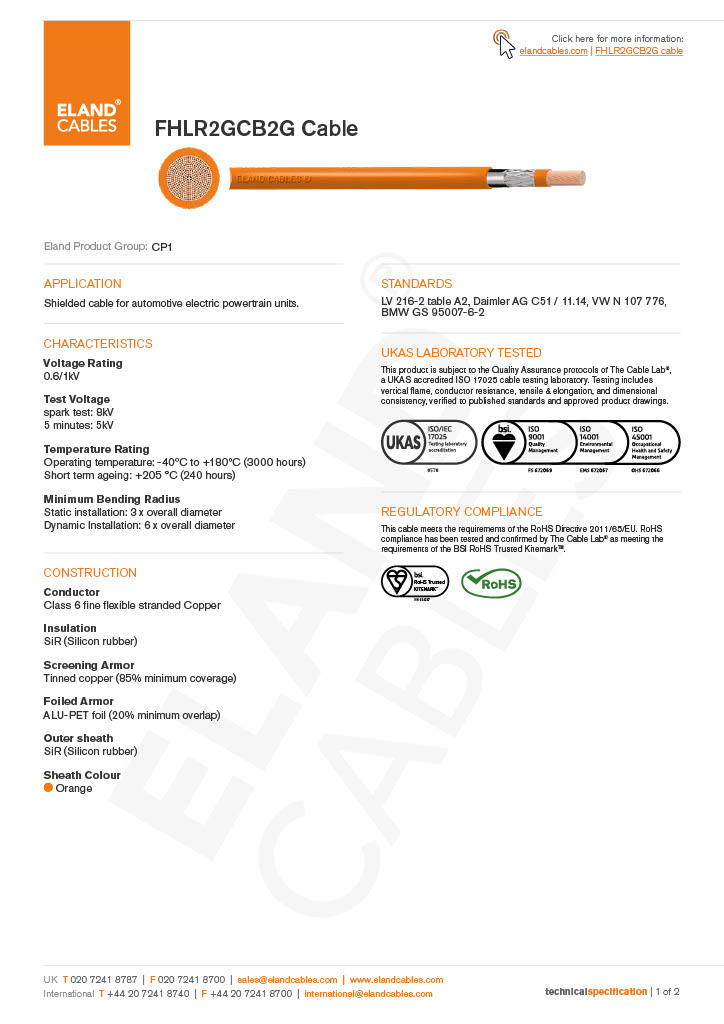 4 AWG Orange Shielded Copper Wire